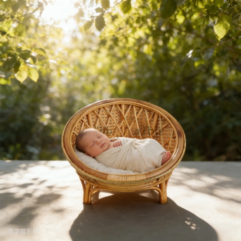 Photography Indonesia - 1pc Indonesia- Sourced Rattan Bench Newborn