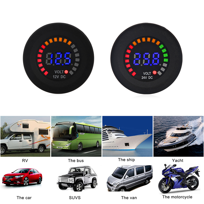 24V 12V DC Voltmeter Color LED - Light Meter Incident ulasan dan harga