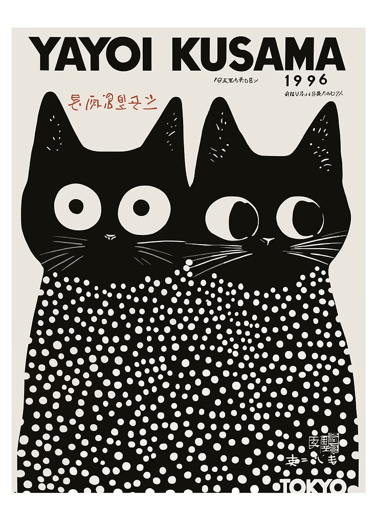 Yayoi Kusama Black Cats Series - Photography Pose ulasan dan harga