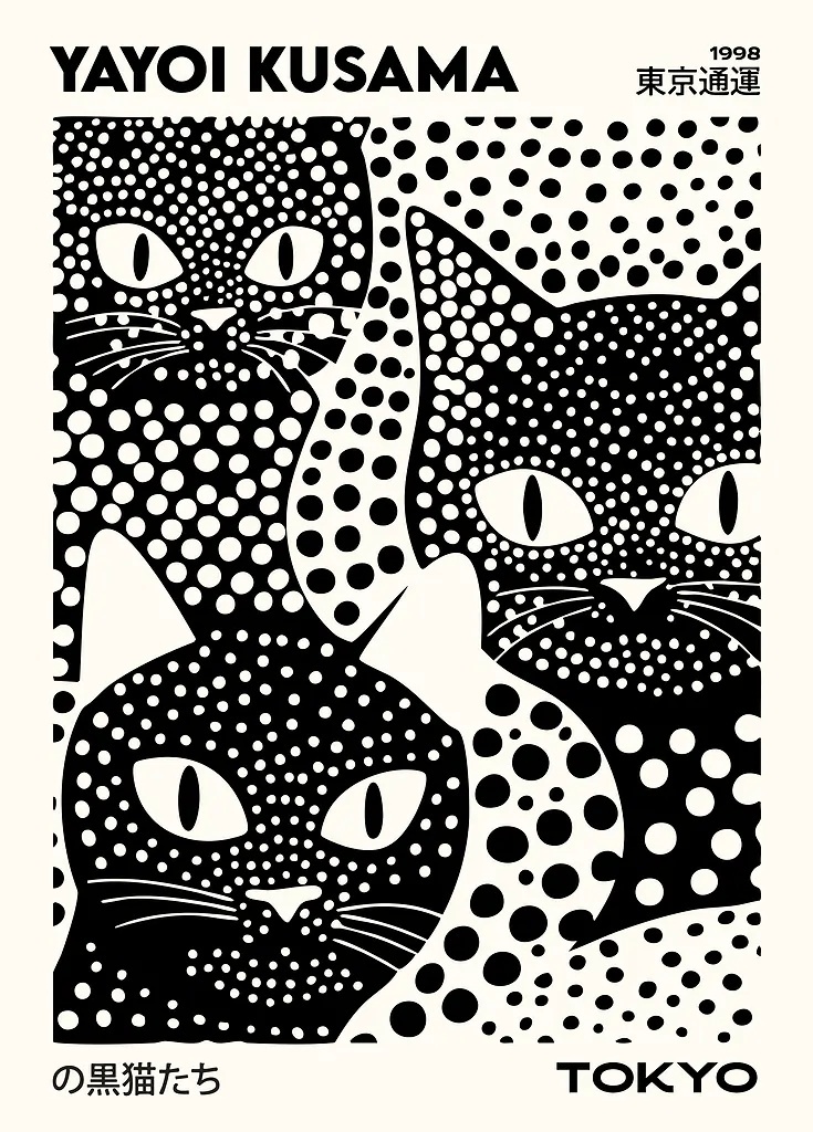 Yayoi Kusama Black Cats Series - Photography Pose ulasan dan harga