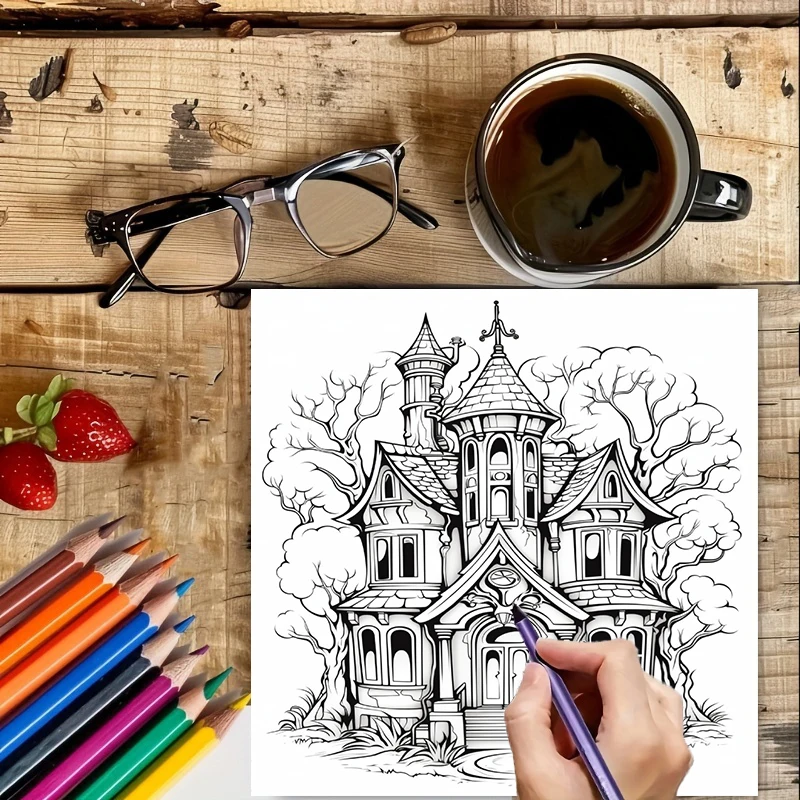 Haunted House Coloring Book fo - Photography Of Book ulasan dan harga