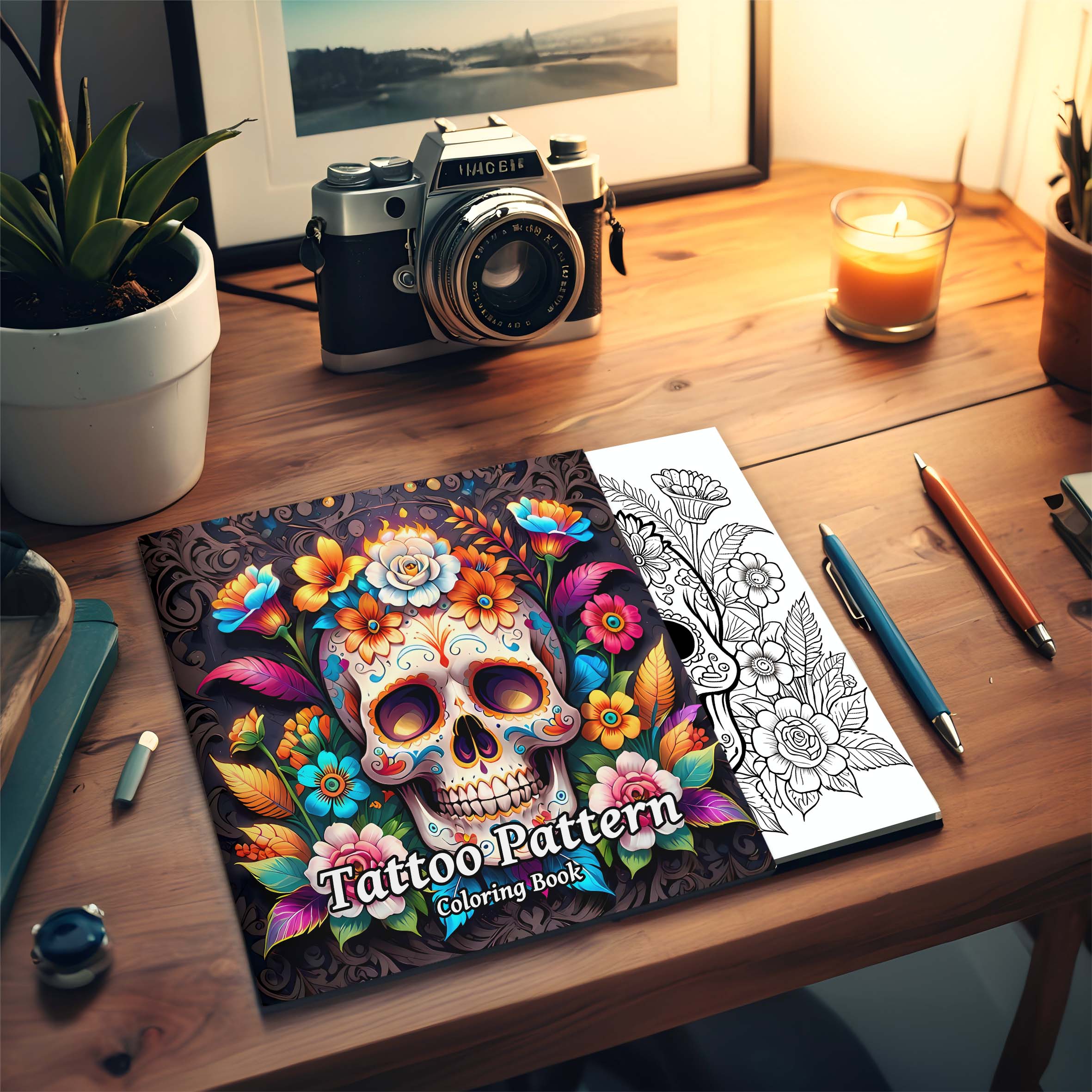Tattoo Pattern Coloring Book F - Photography Of Book ulasan dan harga